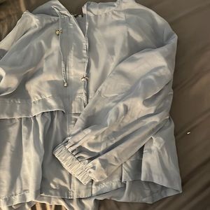 Blue see through light blue zip up jacket